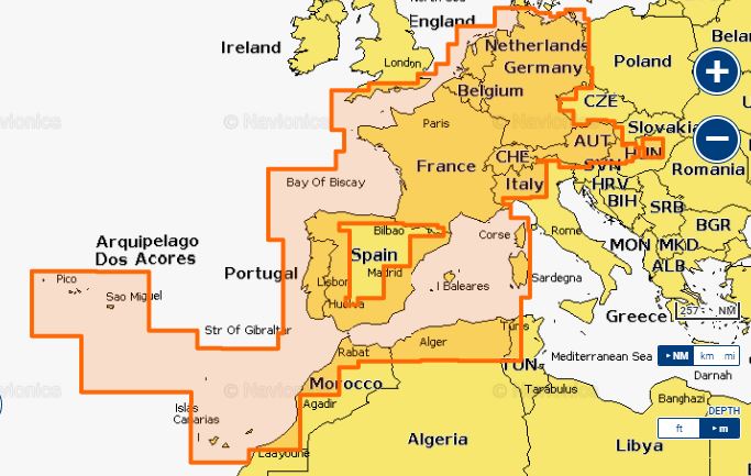 46XG Navionics+ Frankreich, Spanien, Niederlande, EU-Binnen online