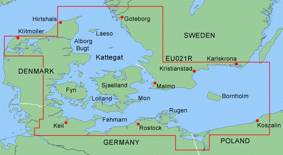 HXEU021R BlueChart g2 HD Denmark East and Sweden Southeast